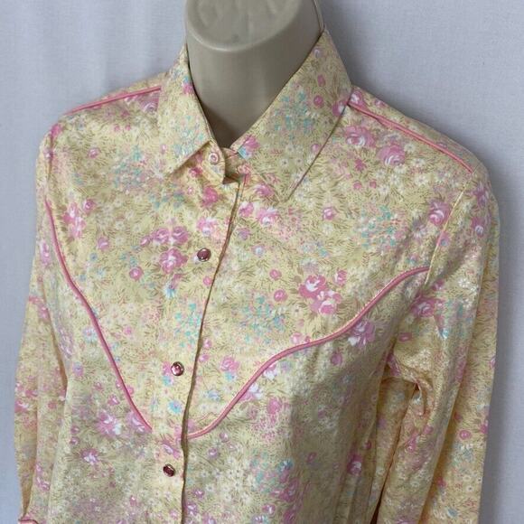 Floral Button Down Shirt - Yellow and Pink - Picture 2 of 15